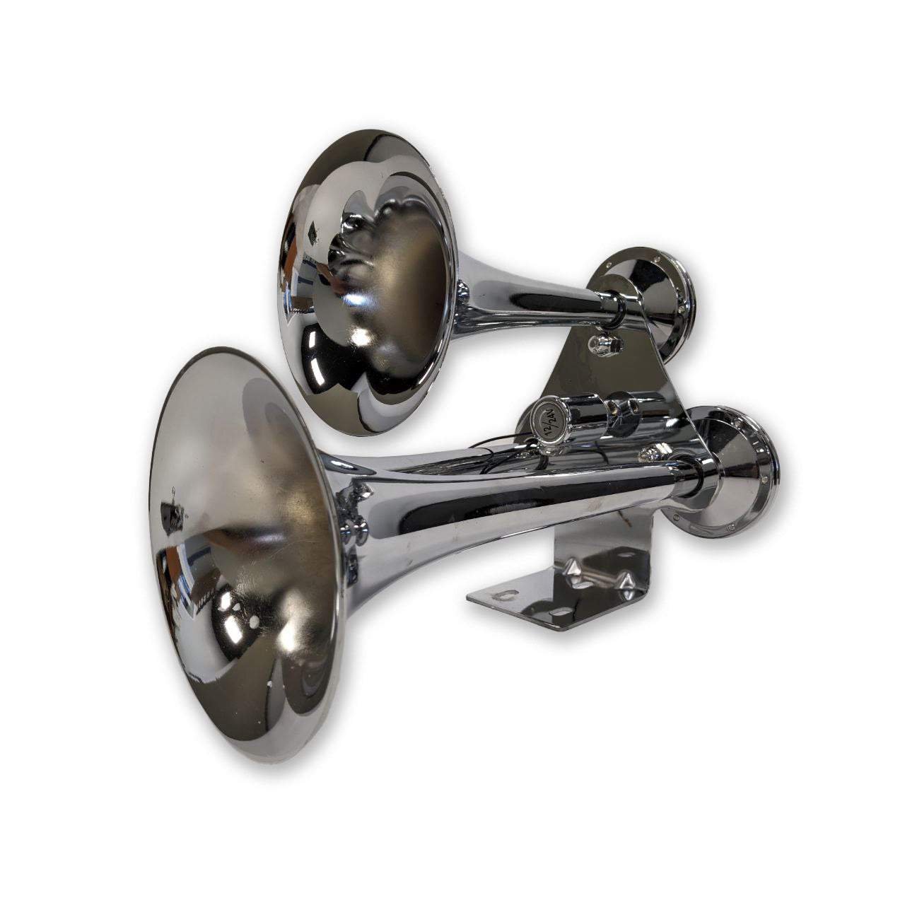 Fortpro 3 Round Chrome Trumpet Air Horn 12 24 Volt Train horn for Tr MaxiTrucks