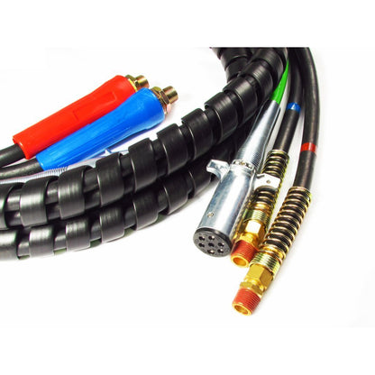 Fortpro 15Ft 3 in 1 ABS and Air Hoses Assembly Wrap | 7 Way Electrical ABS Trailer Cord Cable & 2 Air Hoses | Replace 42045656, 451098, 169157 | F235507