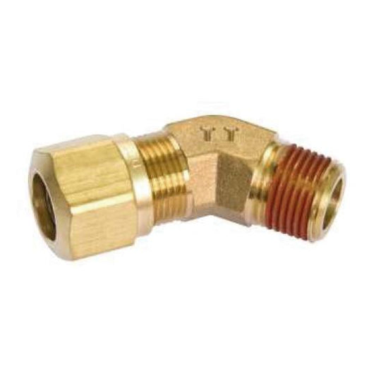 Fortpro Brass DOT Push-to-Connect Air Brake Fitting Male Elbow (45 deg)