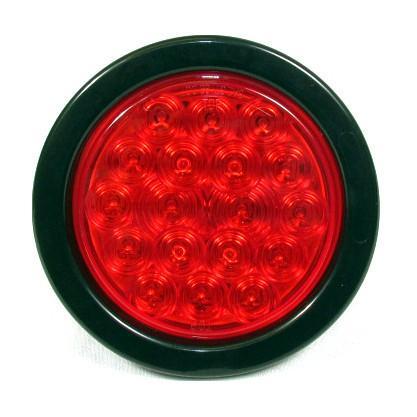 4" Round Red LED Light with 10 LEDs - 24 Volts for Tail/Turn Light