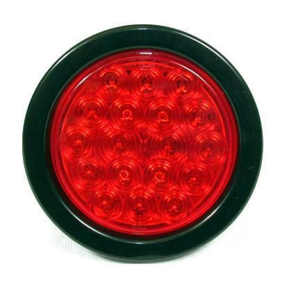 4" Round Red LED Light with 10 LEDs - 24 Volts for Tail/Turn Light