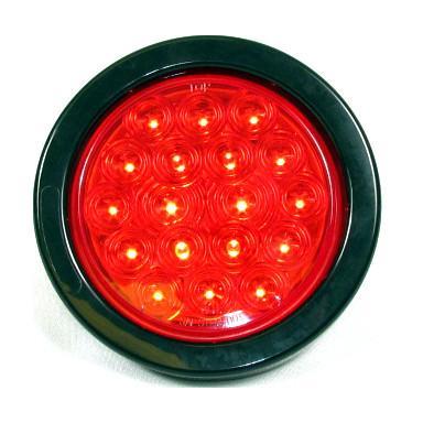 4" Round Red LED Light with 10 LEDs - 24 Volts for Tail/Turn Light