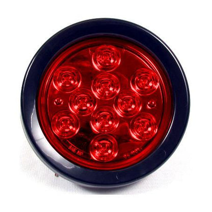 4" Round Red LED Light with 10 LEDs - 24 Volts for Tail/Turn Light