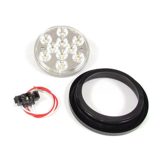 4" Round 10 Led lights - Clear - White | F235170