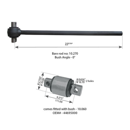 Fortpro Torque Rod with Bush Compatible w/ Hdk 340/400/460 Suspensions