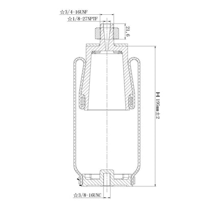 Fortpro Cab Air Spring Replaces 7036, 1S5-186 | F245648