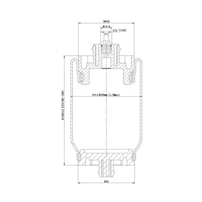 Fortpro Cab Air Spring Replaces 7206, 18-29919-000 For Freightliner Trucks | F245573