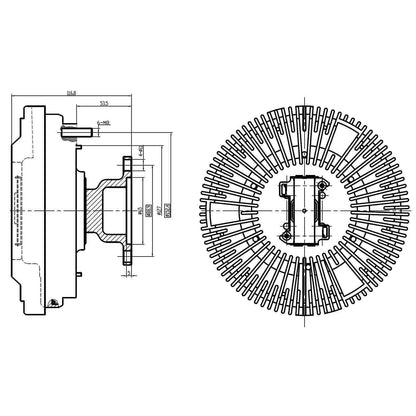 Fan Clutch For Mack E7 - Length 4.19”