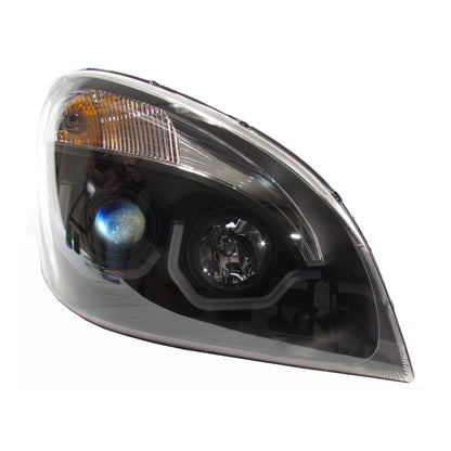 Fortpro Black Housing Projector Headlights Freightliner Cascadia