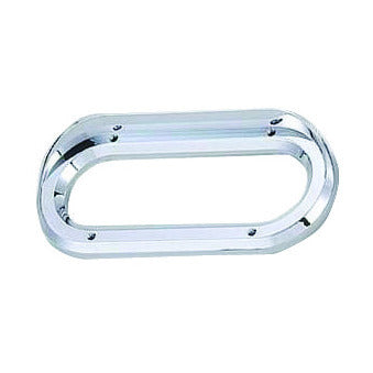 6" Oval Chrome Light Bezel with Visor for Tail Lights