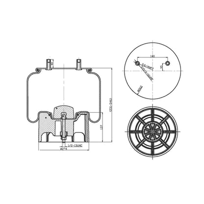 Fortpro Air Spring Replaces 8708,1R13-177 | F245598